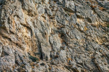 Santorini Adası, Perissa, Yunanistan - 17 Ekim 2021 Santorini 'de Antik Thira yürüyüş yolu, Perissa' ya giden antik yol sizi Profitis Elias ve Mesa Vouno 'nun zirvesine çıkarır.