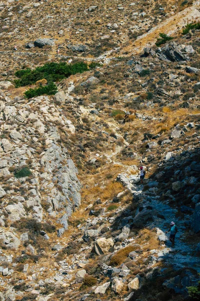 Santorini Island Perissa Grécia Outubro 2021 Trilha Caminhada Antiga Thira — Fotografia de Stock