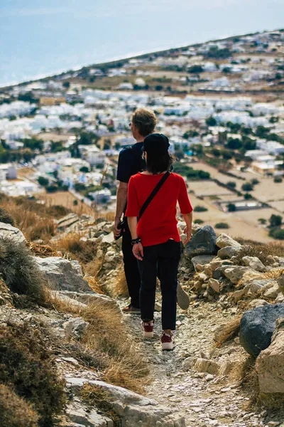 Santorini Island Perissa Grécia Outubro 2021 Trilha Caminhada Antiga Thira — Fotografia de Stock