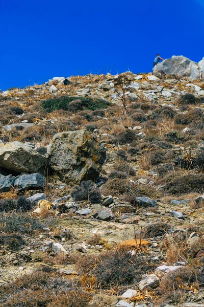 Île Santorin Perissa Grèce Octobre 2021 Ancien Sentier Randonnée Thira — Photo