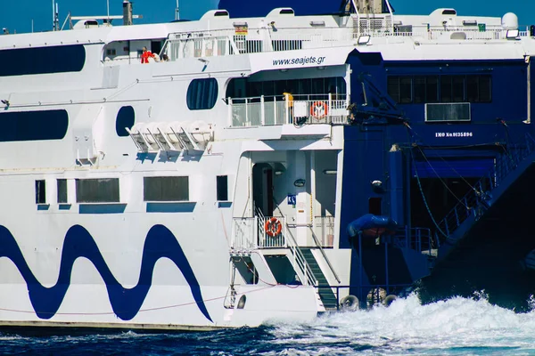 Santorini Greece October 2021 High Speed Boats Seajets Ferries Make — Stock Photo, Image
