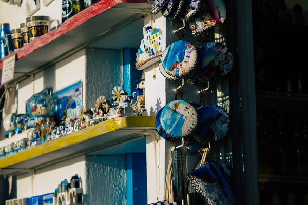 Insel Santorin Fira Griechenland Oktober 2021 Dekorative Objekte Accessoires Und — Stockfoto