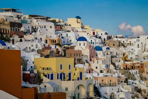 Santorini Island Oia Grécia Outubro 2021 Cityscape Cidade Oia Pequenas — Fotografia de Stock