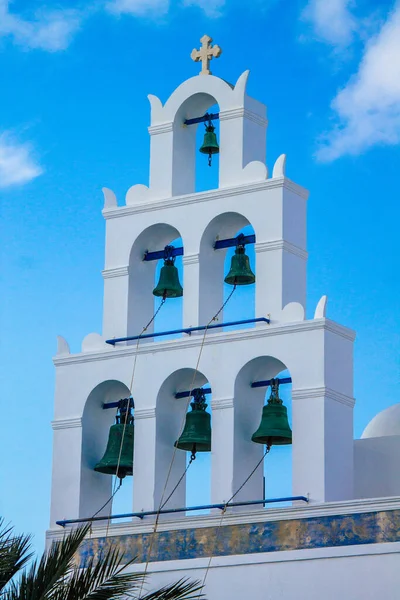 Santorini Island Oia Grekland Oktober 2021 Traditionella Ortodoxa Kyrkan Ligger — Stockfoto