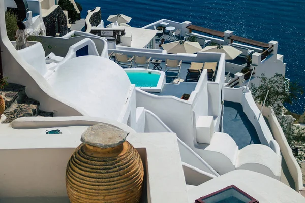 Santorini Oia Yunanistan Ekim 2021 Oia Kentinin Manzarası Adanın Tipik — Stok fotoğraf