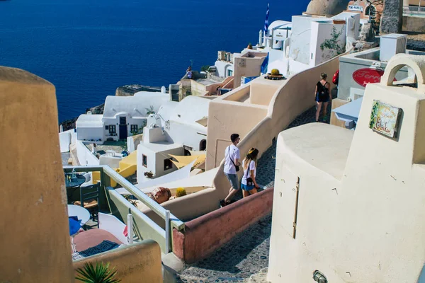 Santorini Oia Griekenland Oktober 2021 Stadsgezicht Van Stad Oia Kleine — Stockfoto