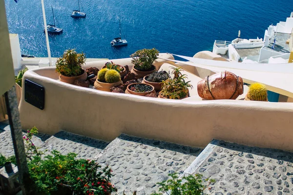 Santorini Oia Yunanistan Ekim 2021 Oia Kentinin Manzarası Adanın Tipik — Stok fotoğraf