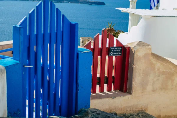 Санторини Ойя Греция Октября 2021 Городе Ойя Небольшие Традиционные Белые — стоковое фото