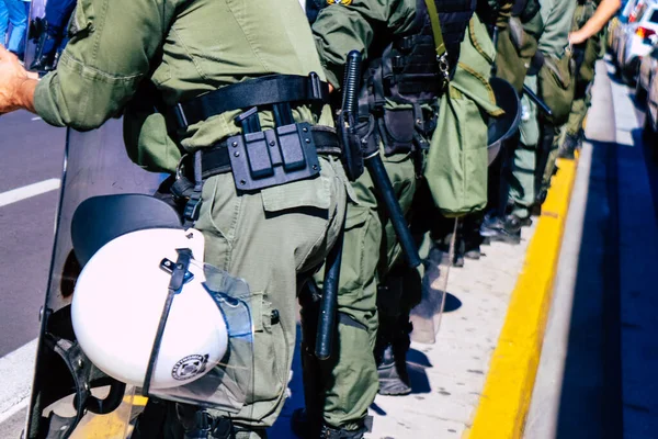 Athens Greece November 2021 Police Framing Demonstration Health Workers Greek — Stock Photo, Image