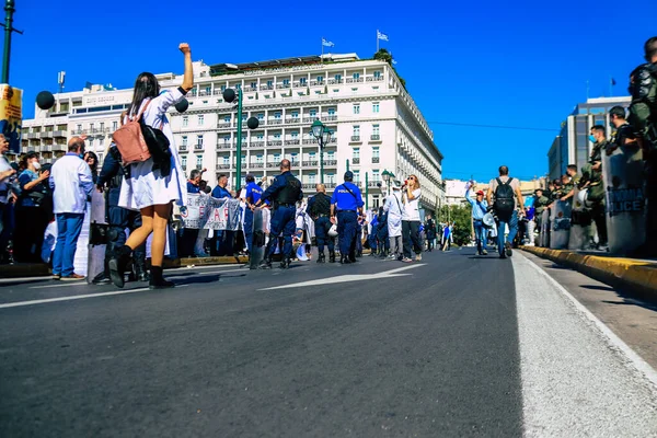 Афіни Греція Листопада 2021 Року Поліцейський Протестуючий Проти Грецького Уряду — стокове фото