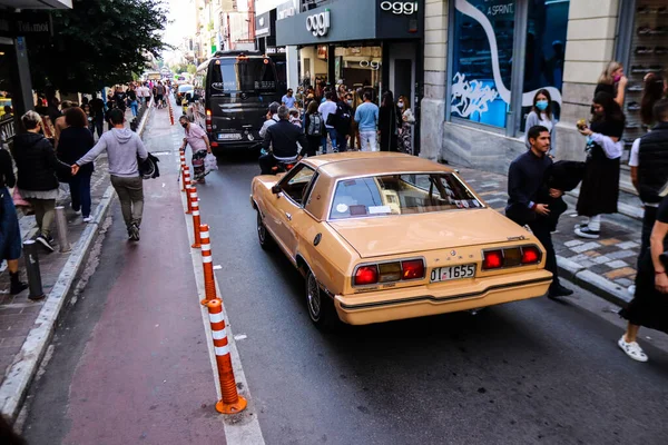 Athens Greece November 2021 Traffic Jam Downtown Athens Coronavirus Epidemic — Stock Photo, Image