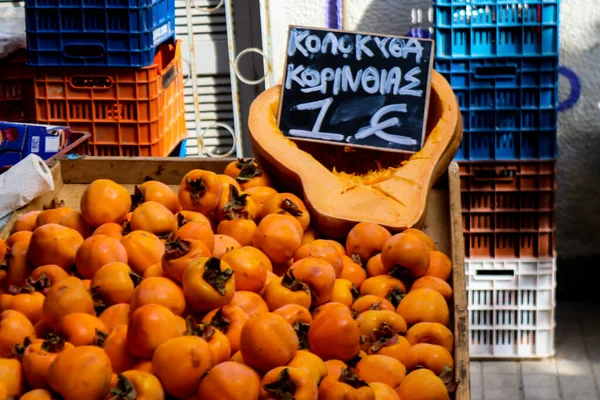 Athens Greece November 2021 Typical Athenian Market Kallidromiou Street Exarchia — Stock Photo, Image