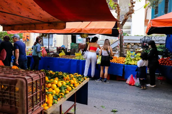 Αθήνα Ελλάδα Νοεμβρίου 2021 Τυπική Αθηναϊκή Αγορά Στην Οδό Καλλιδρόμου — Φωτογραφία Αρχείου