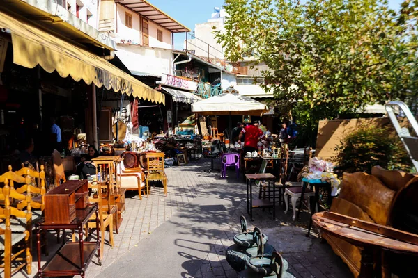 Atenas Grecia Noviembre 2021 Famoso Mercadillo Monastiraki Plaza Avissinas Hay — Foto de Stock