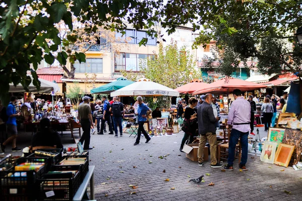 Athen Griechenland November 2021 Berühmter Monastiraki Flohmarkt Auf Dem Avissinas — Stockfoto