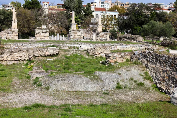 希腊雅典 2021年11月7日 古代Agora 古代雅典的主要广场Agora是文化 商业和社会生活的中心 今天只剩下废墟了 — 图库照片