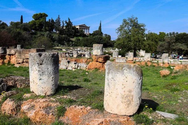 Atenas Grécia Novembro 2021 Ancient Agora Quadrado Principal Atenas Épocas — Fotografia de Stock