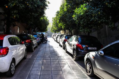 Atina, Yunanistan - Exarchia ilçesinde bulunan 08 Kasım 2021 Bina, Atina 'nın asi bölgesi, sembolik bir şehir ve Yunanistan' ın başkenti olarak kabul ediliyor