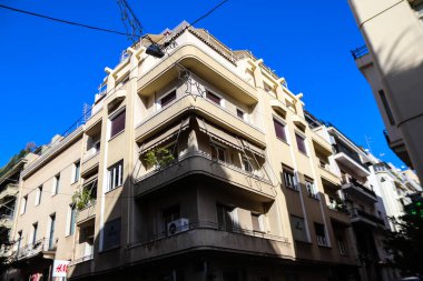 Atina, Yunanistan - 08 Kasım 2021 Atina şehir merkezinde yer alan sembolik bir şehir ve Yunanistan 'ın başkenti