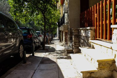 Atina, Yunanistan - Exarchia ilçesinde bulunan 08 Kasım 2021 Bina, Atina 'nın asi bölgesi, sembolik bir şehir ve Yunanistan' ın başkenti olarak kabul ediliyor