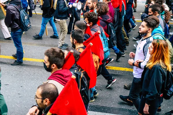 Афіни Греція Листопада 2021 Студенти Політичній Демонстрації Проти Грецького Уряду — стокове фото