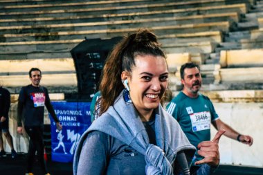 38. Otantik Atina 'daki 10 kilometrelik yol yarışlarının koşucuları, Coronavirus salgınının Yunanistan' ı vurması sonrasında geçen yıl yarışma iptal edildi.