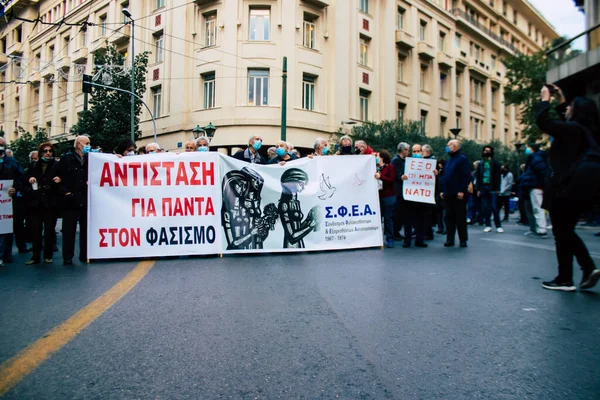 Commemoration Student Uprising November 1973 Military Junta Streets Athens — Stock Photo, Image