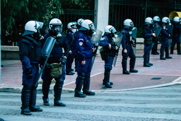 纪念1973年11月17日雅典街头反对军政府的学生起义 — 图库照片