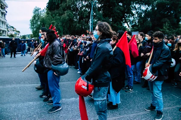 Commemoration Student Uprising November 1973 Military Junta Streets Athens — Stock Photo, Image