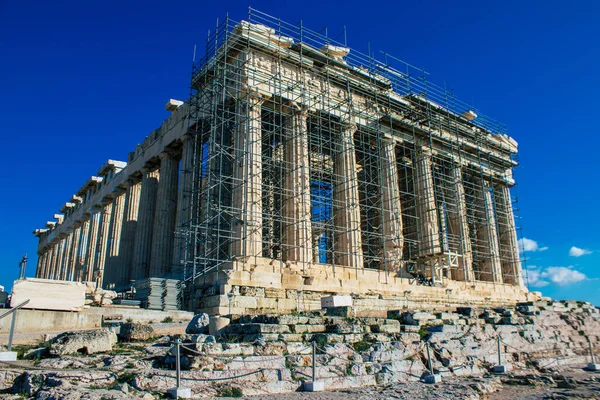 그리스 2021 아크로폴리스는 성채이며 건축물 의유적을 소장하고 — 스톡 사진