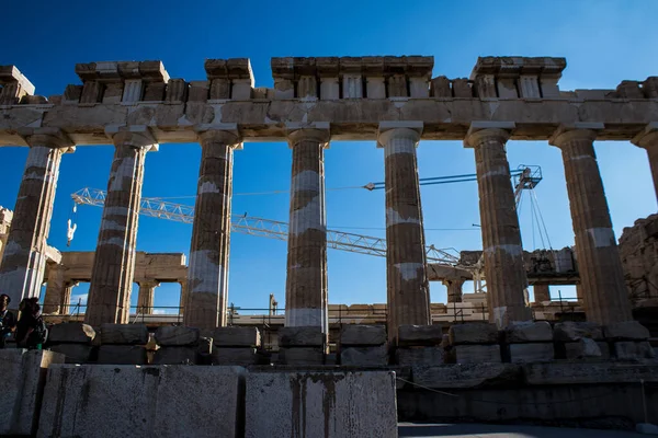 그리스 2021 아크로폴리스는 성채이며 건축물 의유적을 소장하고 — 스톡 사진