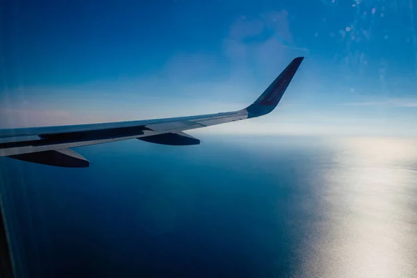 지중해 2021 그리스와 키프로스 사이에 지중해 상공에 항공기에서 1021 높이로 — 스톡 사진