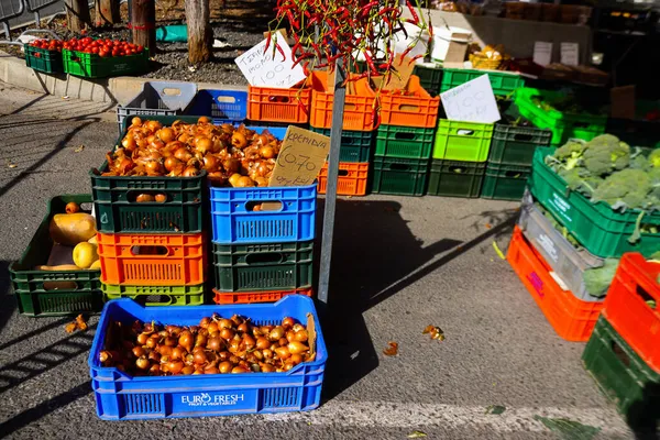 Limassol Kypr Listopadu 2021 Zelenina Ovoce Prodávané Sobotním Trhu Limassolu — Stock fotografie