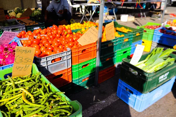 Лимассол Кипр Ноября 2021 Года Овощи Фрукты Продаются Субботнем Рынке — стоковое фото