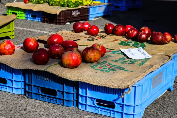 Лимассол Кипр Ноября 2021 Года Овощи Фрукты Продаются Субботнем Рынке — стоковое фото