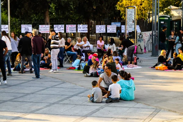 Limassol Kypr Listopadu 2021 Lidé Demonstrují Proti Kyperské Vládě Svobodu — Stock fotografie