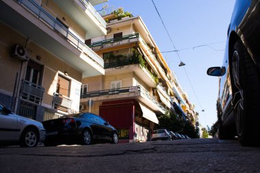 Atina, Yunanistan - 22 Kasım 2021 Atina şehir merkezinde yer alan sembolik bir şehir ve Yunanistan 'ın başkenti