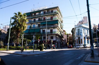 Atina, Yunanistan - 22 Kasım 2021 Atina şehir merkezinde yer alan sembolik bir şehir ve Yunanistan 'ın başkenti