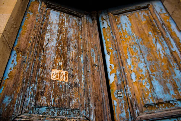 Λεμεσός Κύπρος Δεκέμβριος 2021 Λεπτομερές Close Μιας Παλιάς Πόρτας Εντελώς — Φωτογραφία Αρχείου