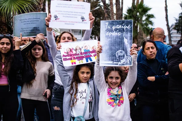 Limassol Kypr Prosince 2021 Lidé Demonstrují Proti Kyperské Vládě Individuální — Stock fotografie
