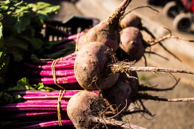 Limasol, Kıbrıs - 11 Aralık 2021 'de Limasol' daki Coronavirus salgını sırasında sebzeler satıldı, maske takmak zorunludur