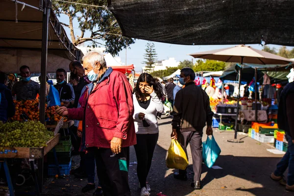 Λεμεσός Κύπρος Δεκεμβρίου 2021 Άνθρωποι Που Ψωνίζουν Στην Αγορά Του — Φωτογραφία Αρχείου