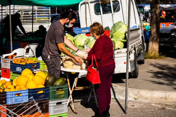 Limassol Kypr Prosince 2021 Nákupy Sobotním Trhu Limassolu Během Epidemie — Stock fotografie