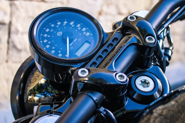 Limassol Kypr Prosince 2021 Detailní Záběr Mechaniky Harley Davidson Výška — Stock fotografie