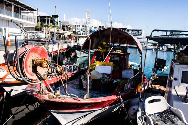 Limassol Cyprus December 2021 Fishing Boat Moored Limassol Marina Winter — Stock Photo, Image