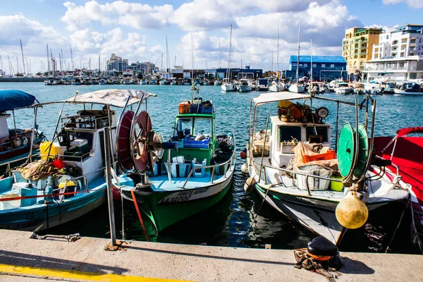 Limassol Zypern Dezember 2021 Fischerboot Der Marina Von Limassol Während — Stockfoto
