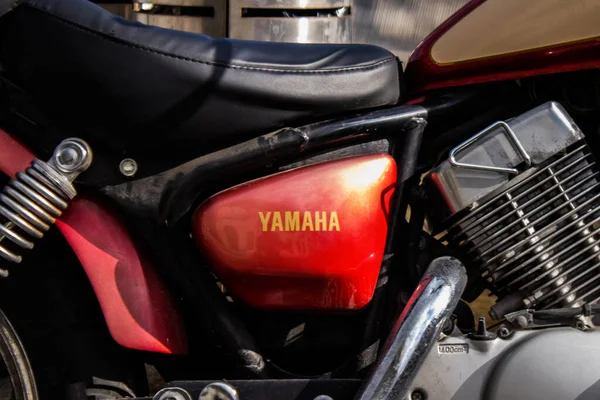 Limassol Cyprus December 2021 Closeup Mechanics Yamaha Virago Motorcycle Parked — Stock Photo, Image