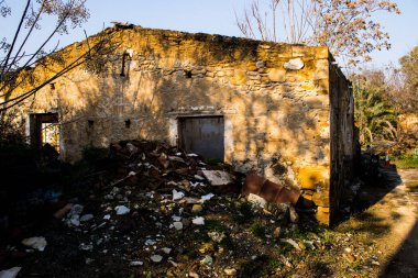 Nicosia, Cyprus - January 01, 2022 Cyprus-Turkish buffer zone controlled by the United Nations Peacekeeping Force in the divided city of Nicosia, during the coronavirus epidemic hitting Cyprus