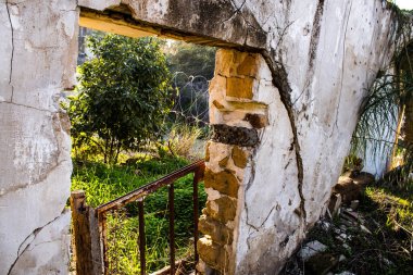 Nicosia, Cyprus - January 01, 2022 Cyprus-Turkish buffer zone controlled by the United Nations Peacekeeping Force in the divided city of Nicosia, during the coronavirus epidemic hitting Cyprus