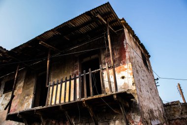 Nicosia, Cyprus - January 01, 2022 Cyprus-Turkish buffer zone controlled by the United Nations Peacekeeping Force in the divided city of Nicosia, during the coronavirus epidemic hitting Cyprus